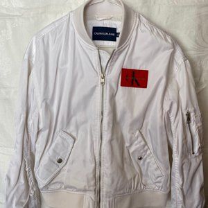 Calvin Klein Bomber Jacket, M, White